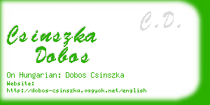 csinszka dobos business card